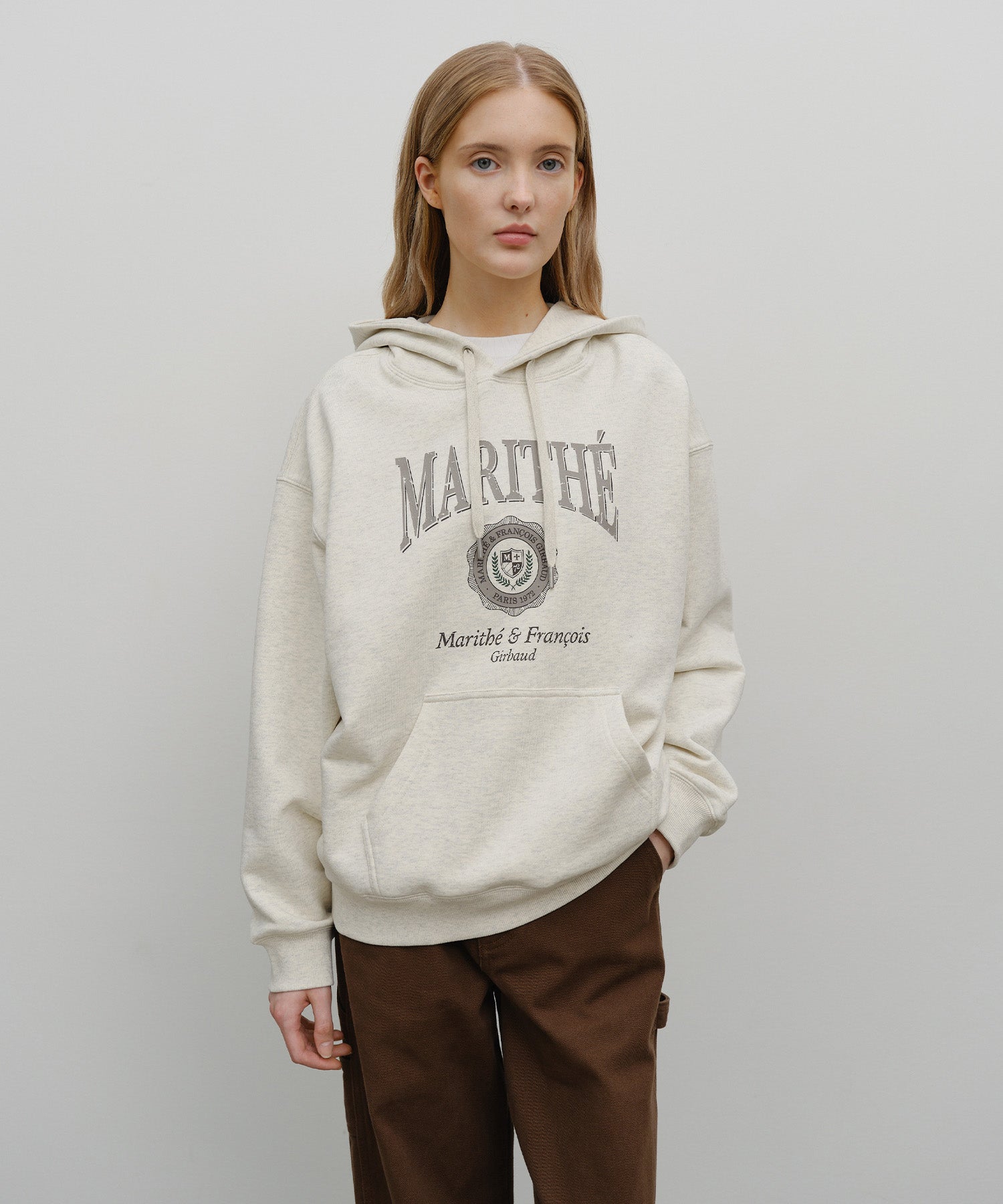 MARITHE FRANCOIS GIRBAUD CREST CRACK LOGO OVERSIZED HOODIE