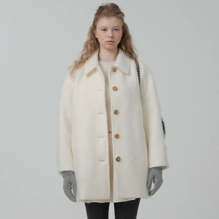 ジャケット・アウター The Barnet white half balmacaan Coat the Barnnet Snow White Half Balmacaan Coat