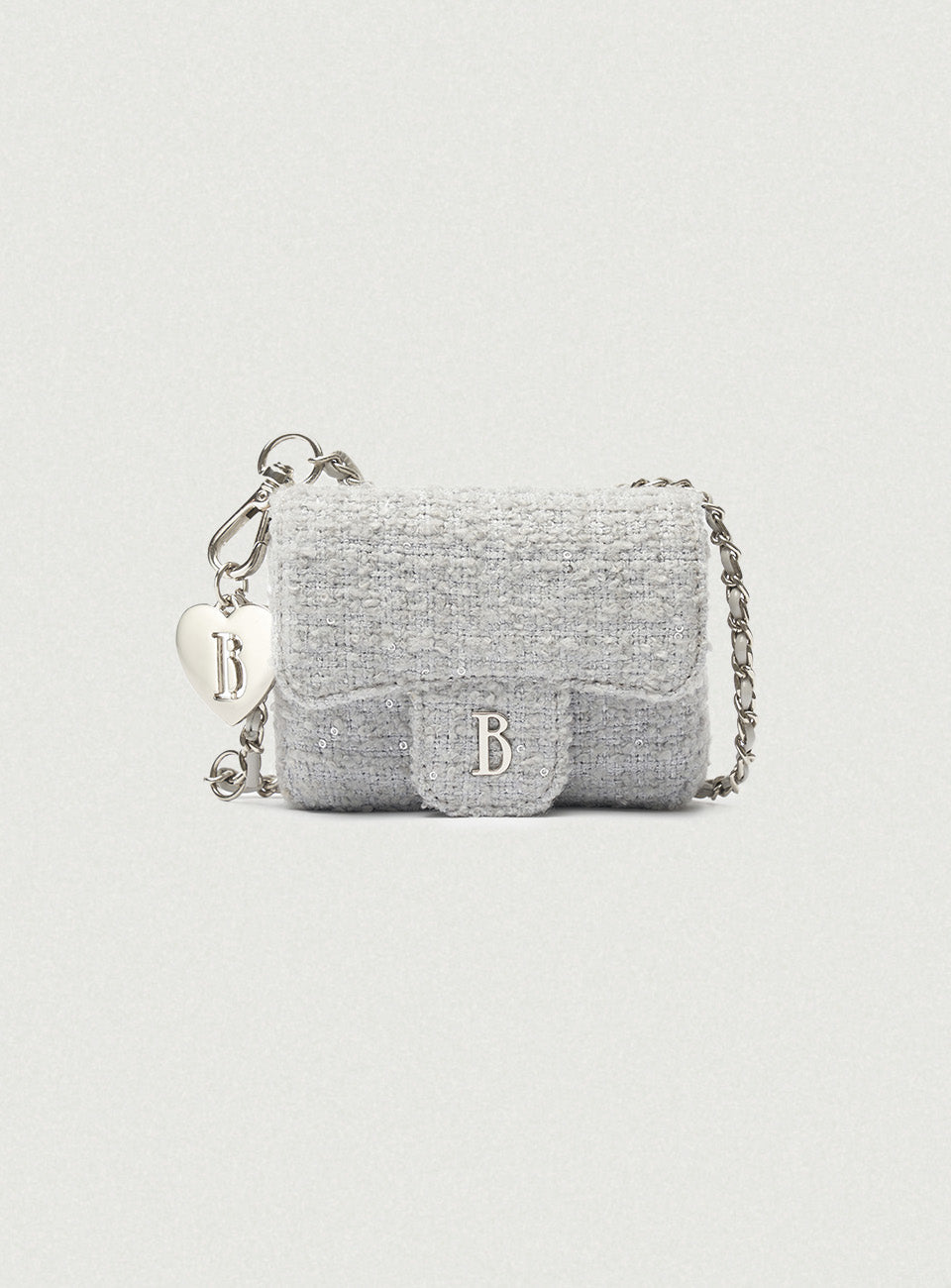 美品thebarnnet tweed chainbelt mini bag the Barnnet Tweed Chain Belt Mini Bag