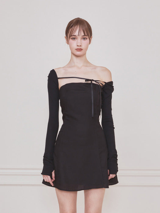ワンピース not your rose Fay bolero dress (Black) NOT YOUR ROSE Fay bolero dress (Black)