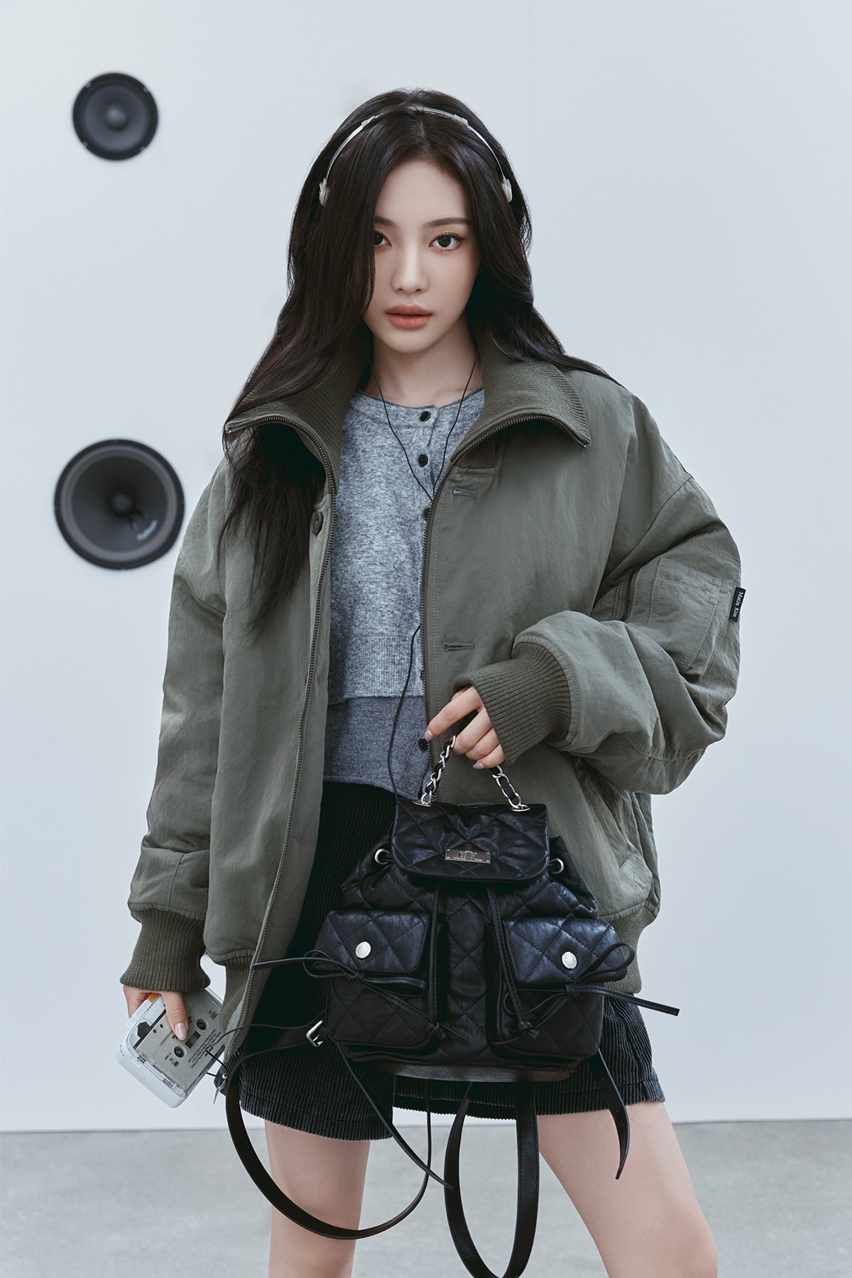 Matin Kim DOUBLE POCKET QUILTING MINI BACKPACK (aespa ningning WEAR)