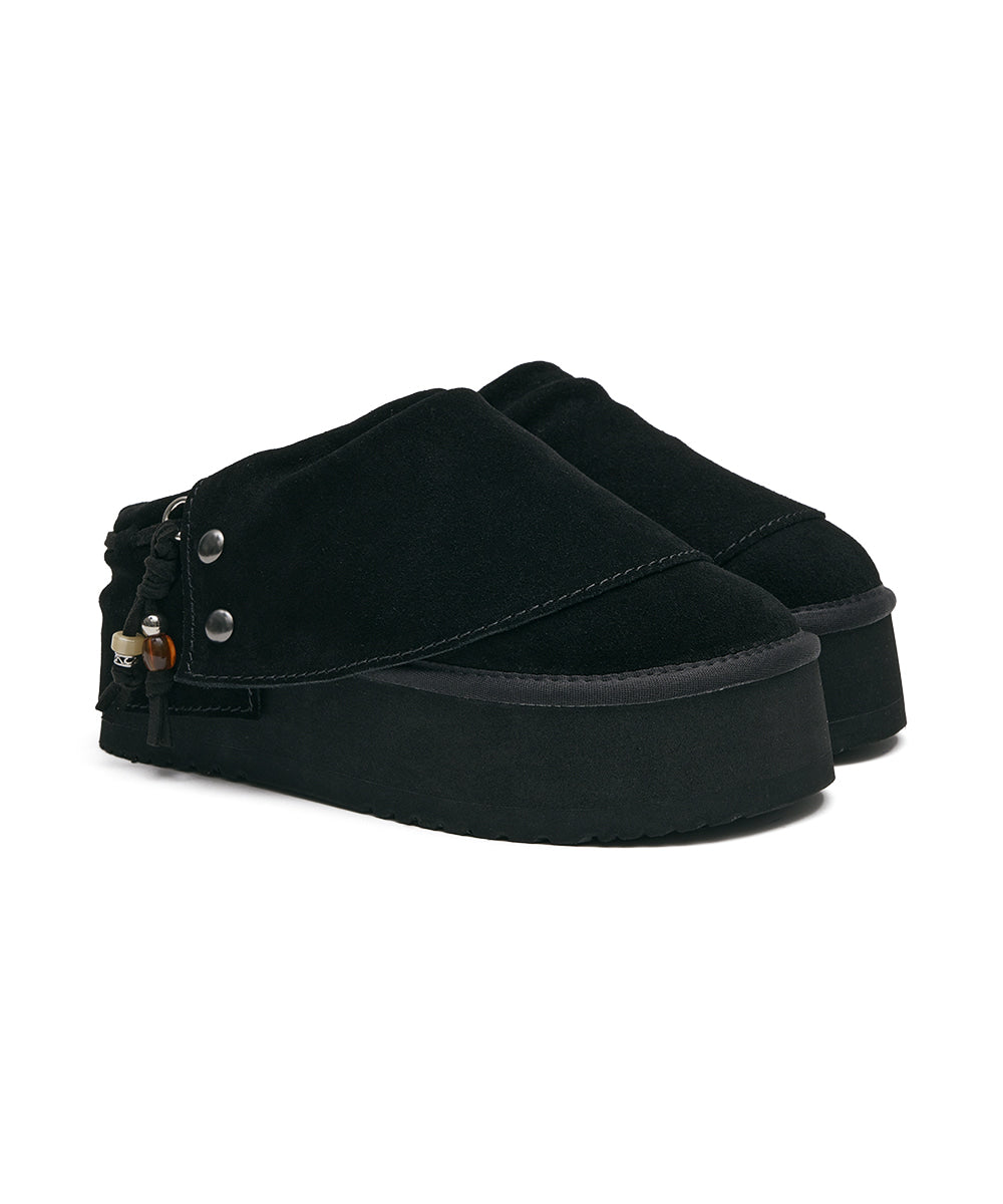 RockfishWeatherwear／24.5／BLACK Rockfish Weatherwear] STUD MAXI FOLDED MULES