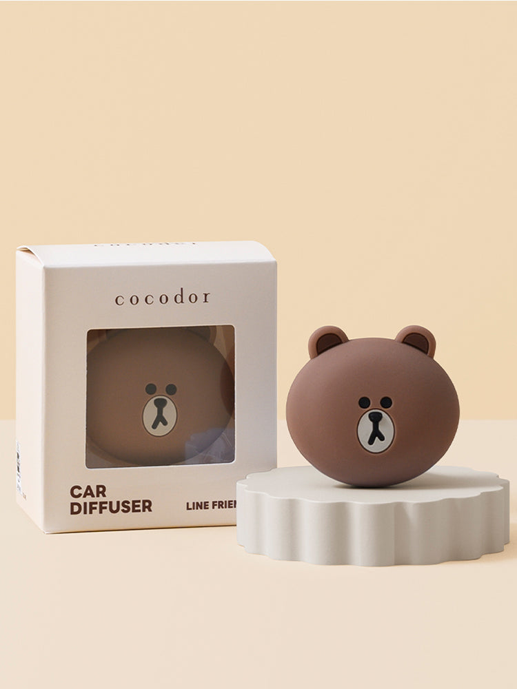 Line Friends Brown Car Clip Air Freshener (White Musk) DKshop
