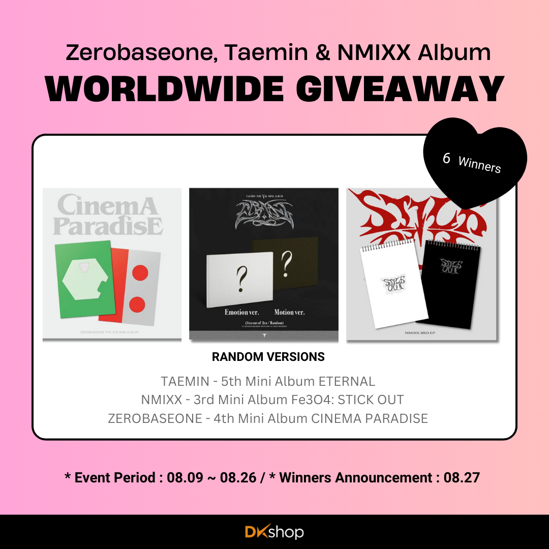 Taemin, ZB1 and NMIXX Album Worldwide Giveaway on DKshop