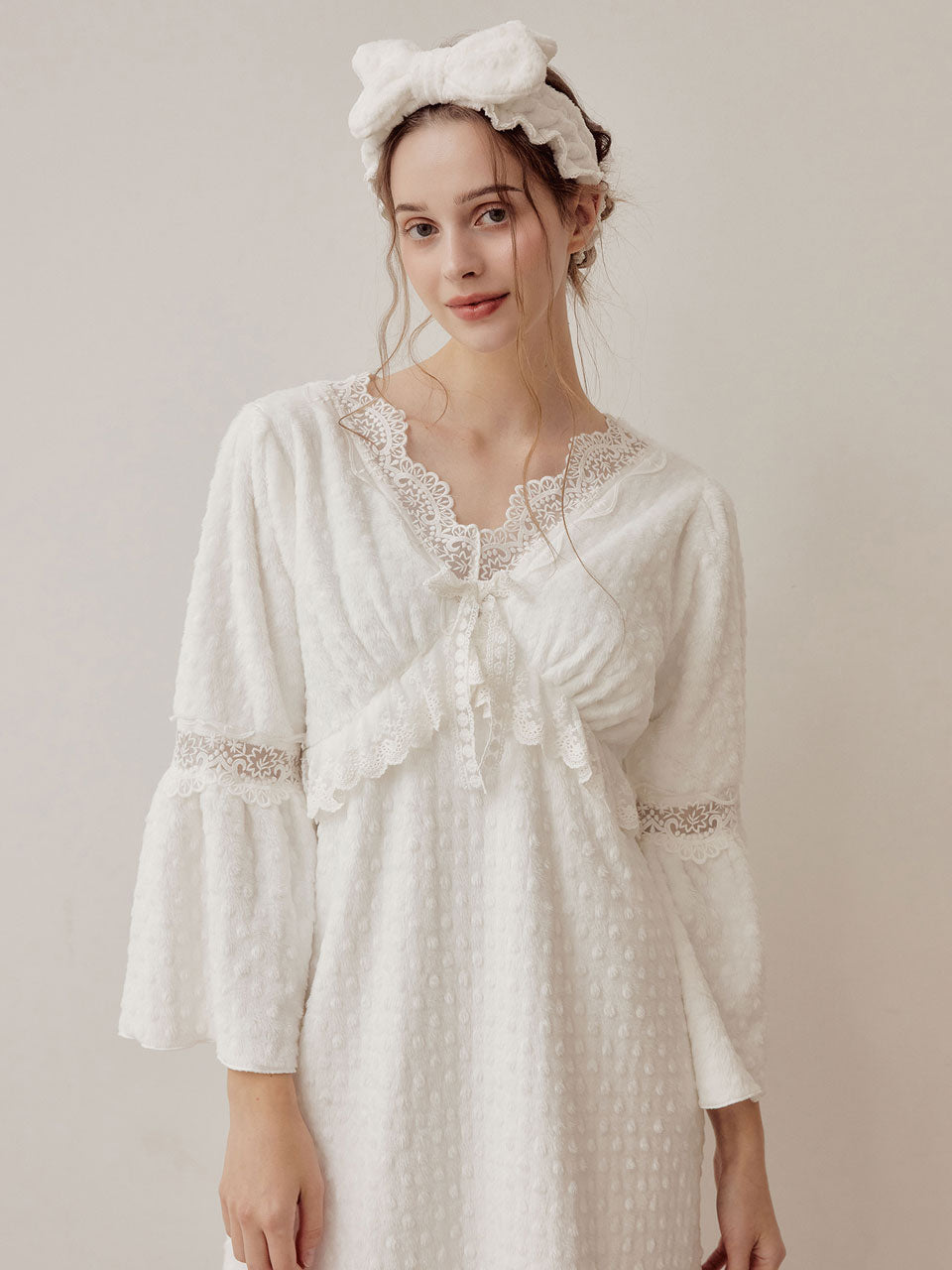 LUNALUZ WOMEN_Teresa Embossing fur dress pajama LUNALUZ  DKshop