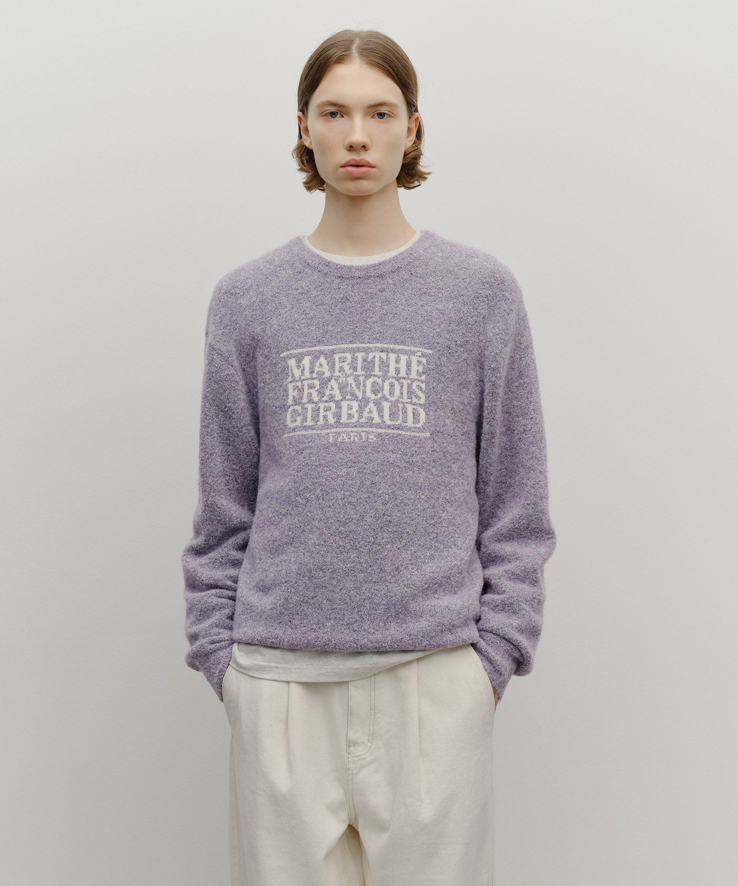 MARITHE FRANCOIS GIRBAUD BOUCLE CLASSIC LOGO KNIT PULLOVER
