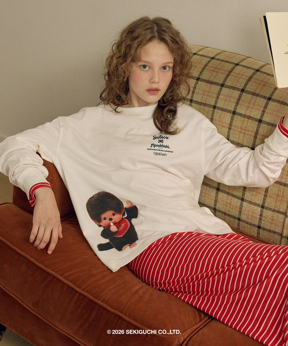 [SATUR × MONCHHICHI] Happiness Long Sleeve SATUR  DKshop