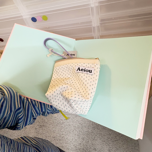 Aeiou Basic Pouch (M size) Pajama Purple Flower Aeiou  DKshop