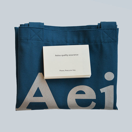 Aeiou Logo Bag (Cotton 100%) Silver Whale Aeiou  DKshop