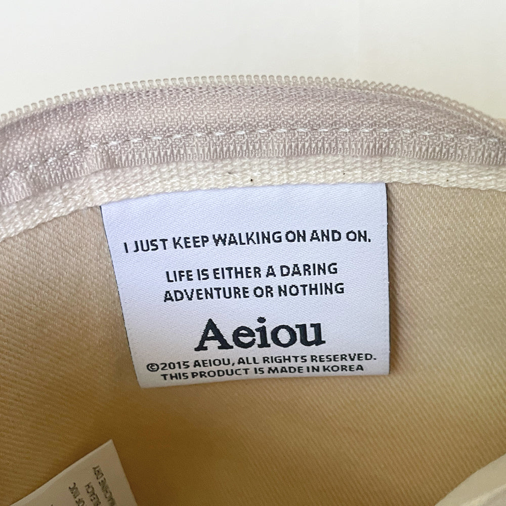 Aeiou Basic Pouch (M size) Blue Candy Check Aeiou  DKshop