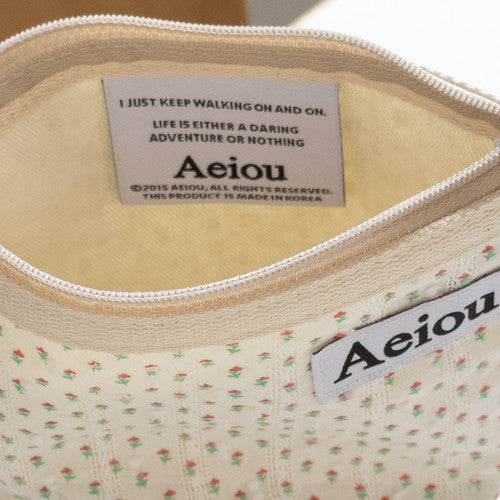 Aeiou Basic Pouch (L size) Pajama Apricot Flower Aeiou  DKshop
