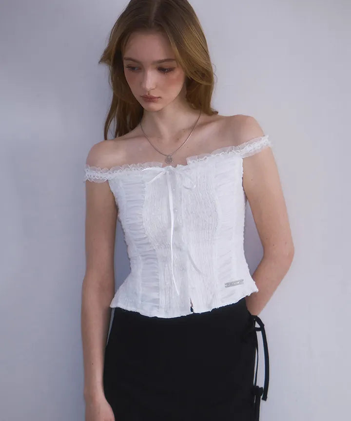 Rose Frantz Lace Off Shoulder Sleeveless Rose Frantz  DKshop
