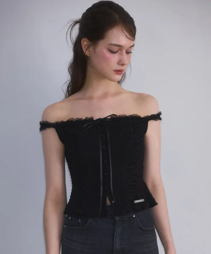 Rose Frantz Lace Off Shoulder Sleeveless Rose Frantz  DKshop