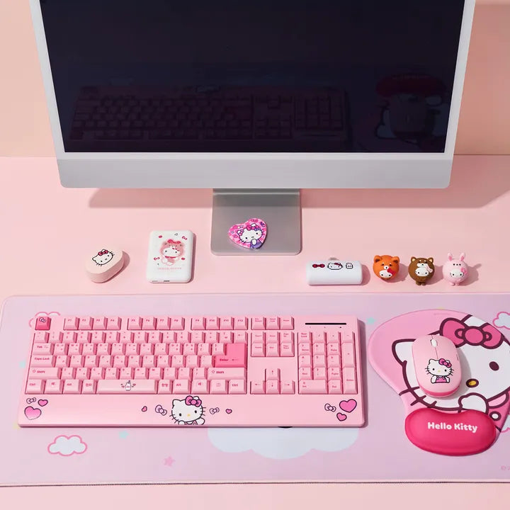 [DIGITAL VENTUS] HELLO KITTY Wireless Keyboard & Mouse Combo Set with Palm Rest DIGITAL VENTUS  DKshop