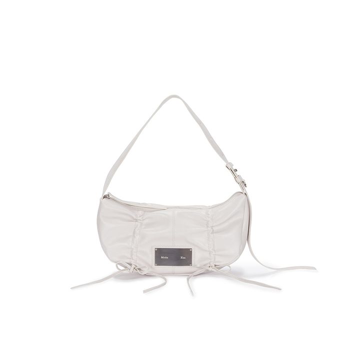 Matin Kim HALF SHIRRING RIBBON ROUND BAG