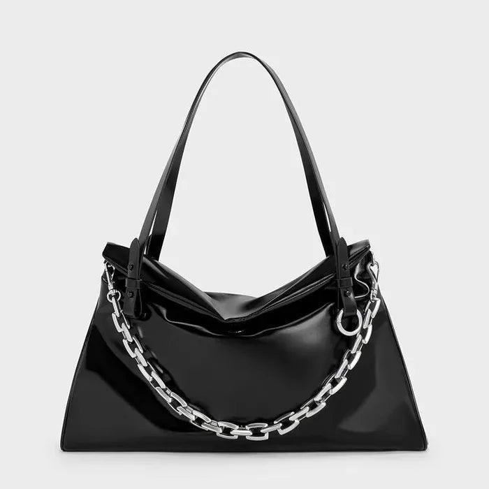 CHARLES & KEITH Andromeda Chunky-Chain Trapeze Tote Bag CHARLES & KEITH  DKshop