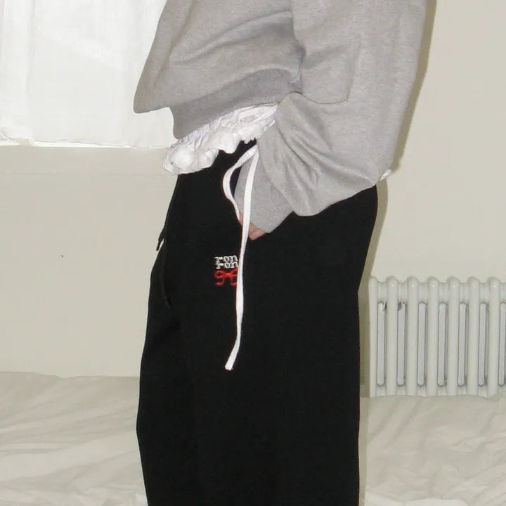 ronron DRAWING PONY STITCH SWEAT JOGGER PANTS RONRON  DKshop