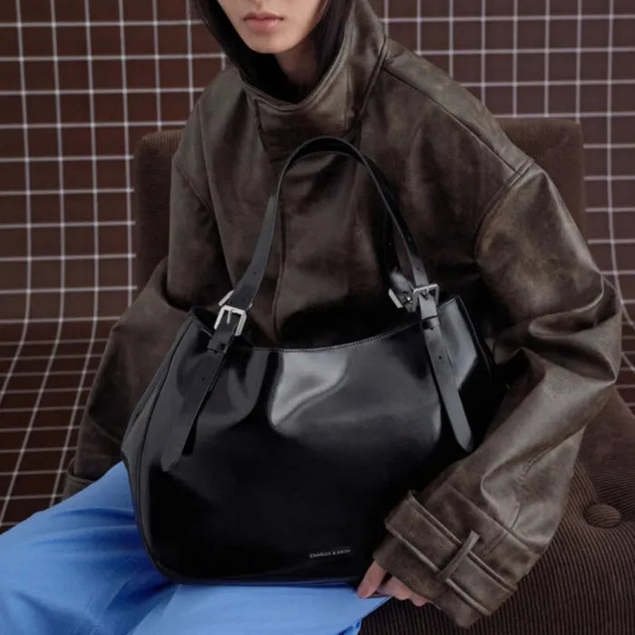 CHARLES & KEITH Buckle Strap Slouchy Tote Bag CHARLES & KEITH  DKshop