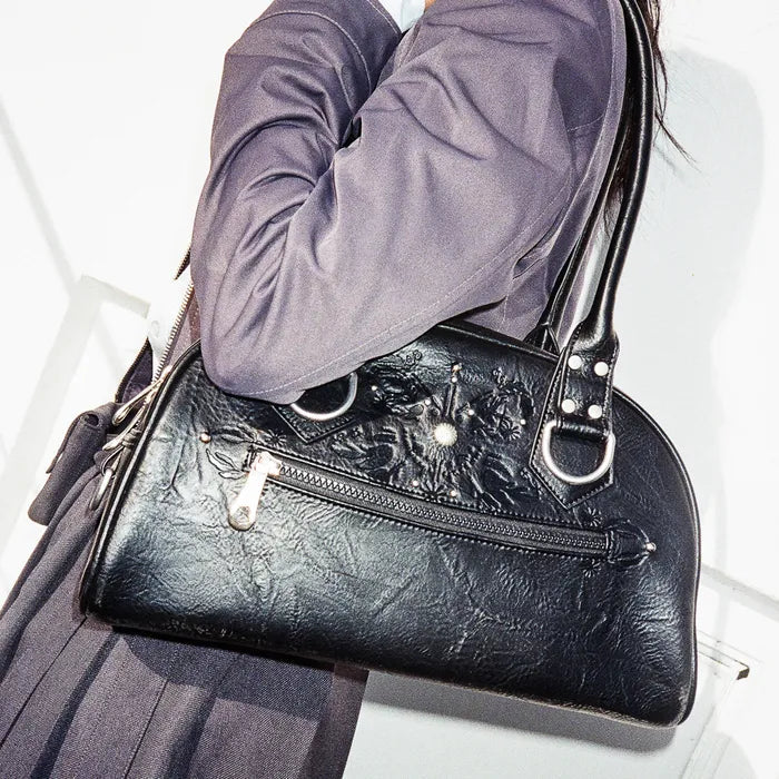 IUGAMAKARAS Studded Leather Bowling Bag IUGAMAKARAS  DKshop