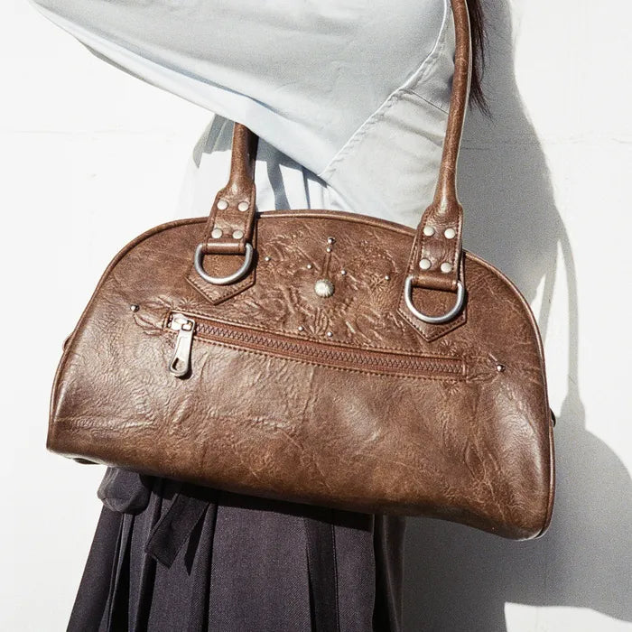 IUGAMAKARAS Studded Leather Bowling Bag IUGAMAKARAS  DKshop