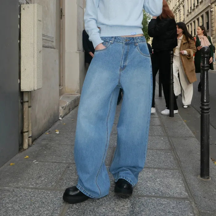 ERA WOMEN ERA WIDE FIT DENIM PANTS (BLACKPINK JENNIE WEAR) ERA  DKshop