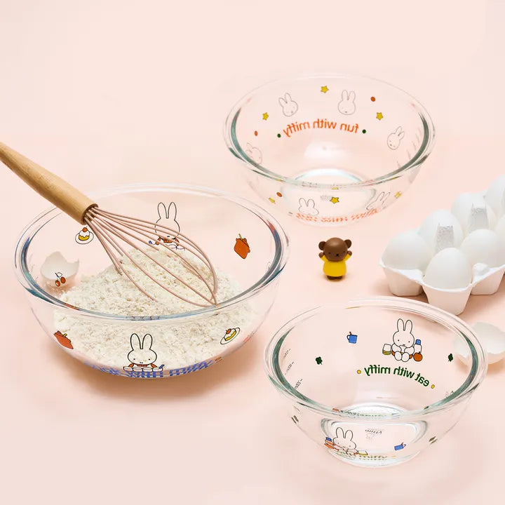 EJIRY Miffy Heat-Resistant Glass Mixing Bowl & Lid Set EJIRY  DKshop