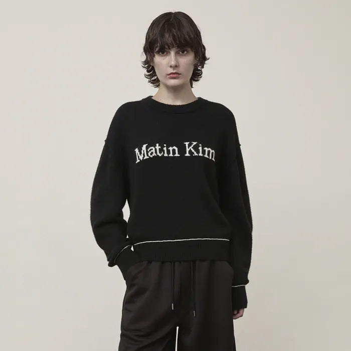 Matin Kim COLOR TRIM LINE LOGO PULLOVER Knit (aespa ningning WEAR) Matin Kim  DKshop