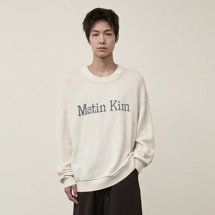 Matin Kim COLOR TRIM LINE LOGO PULLOVER Knit (aespa ningning WEAR) Matin Kim  DKshop