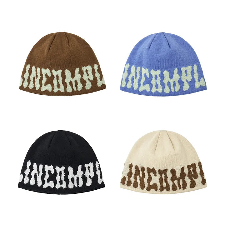 ALLINCOMPLETE PomPom Logo Jacquard Beanie (BTS V Wear) ALLINCOMPLETE  DKshop