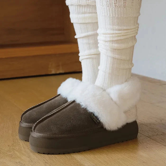 [Rockfish Weatherwear] CLOUDY FLATFORM FUR SLINGBACK Rockfish Weatherwear  DKshop