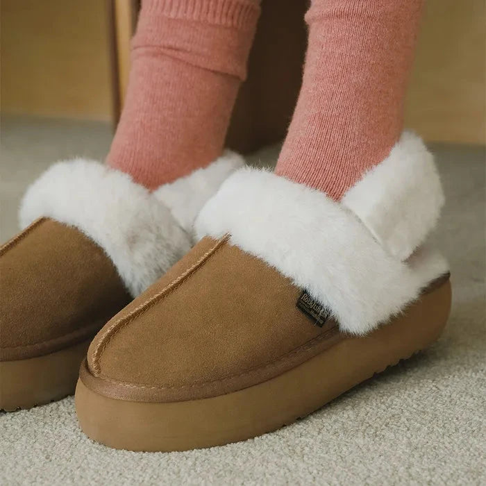 [Rockfish Weatherwear] CLOUDY FLATFORM FUR SLINGBACK Rockfish Weatherwear  DKshop