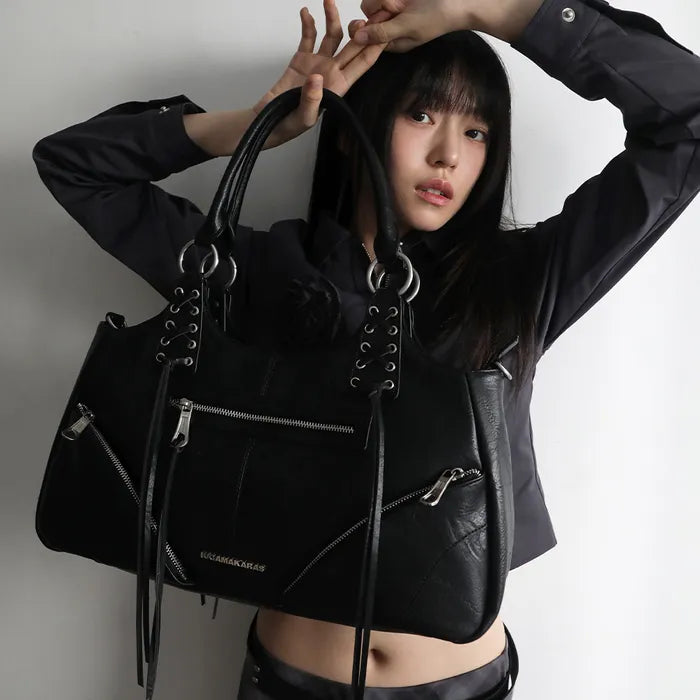 IUGAMAKARAS Eyelet Leather Fringe Bag IUGAMAKARAS  DKshop