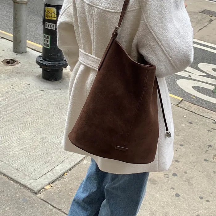 SOMEWHERE BUTTER. Suede Benta Shoulder Bag