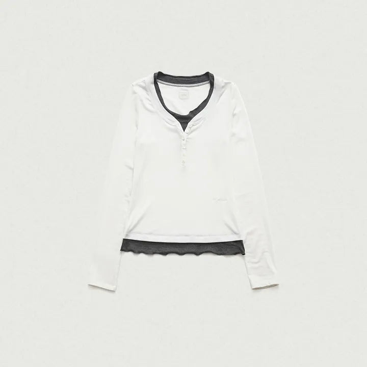 the Barnnet Aimee Slim Layered T-shirt (IVE YUJIN Wear) the Barnnet  DKshop