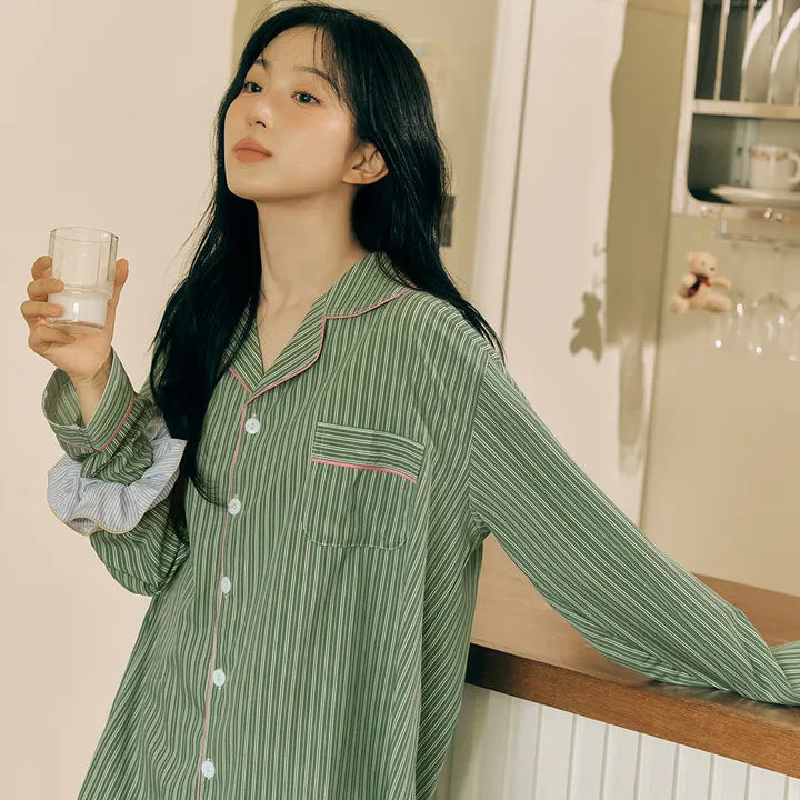 [NMIXX Haewon PICK] DOSSY Silk Fit Long Sleeve Couple Pajama Set DOSSY  DKshop