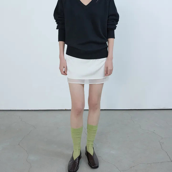 MICHIKO LONDON KOSHINO Layered Satin Mini Skirt MICHIKO LONDON KOSHINO  DKshop