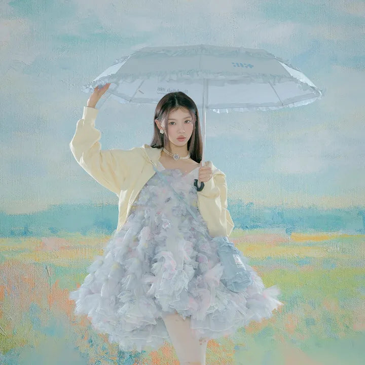 [ILLIT X Rockfish Weatherwear] SHORT FRILLED UMBRELLA ILLIT  DKshop