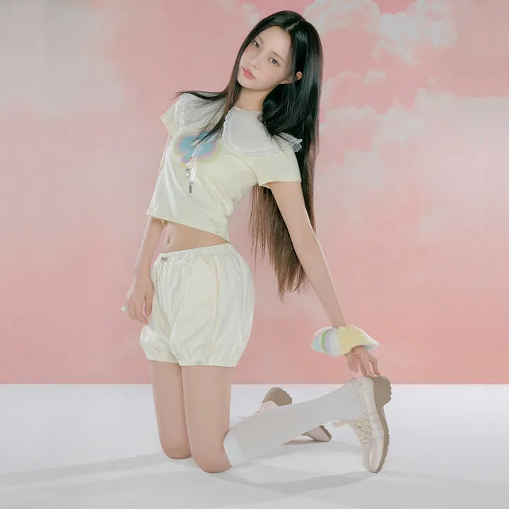 [ILLIT X Rockfish Weatherwear] Bliss Heel Laceup Sneakers ILLIT  DKshop