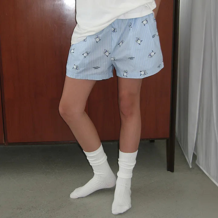 SOMEWHEREBUTTER Pochacco Stripe Pajama Pants (Long / Shorts) SOMEWHEREBUTTER  DKshop