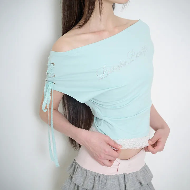 ILLIGO Lace Trimming T-Shirt 4 colors (H2H A-NA Wear) ILLIGO  DKshop
