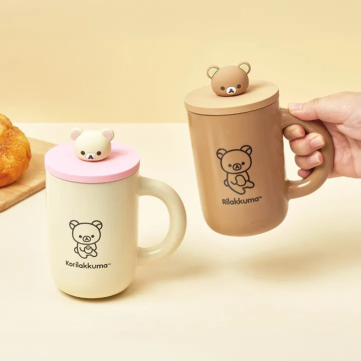 Rilakkuma Figure Lid & Mug Cup Set 2 types Rilakkuma  DKshop