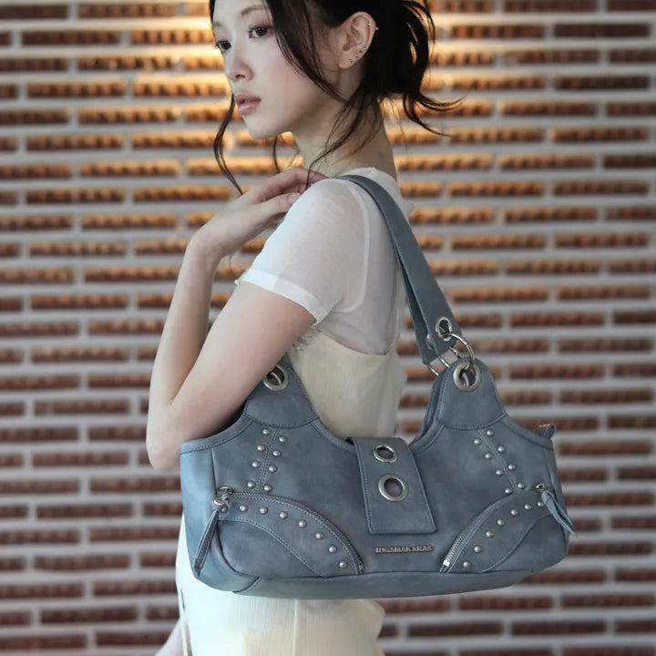 IUGAMAKARAS Studded Ring Vintage Shoulder Bag IUGAMAKARAS  DKshop