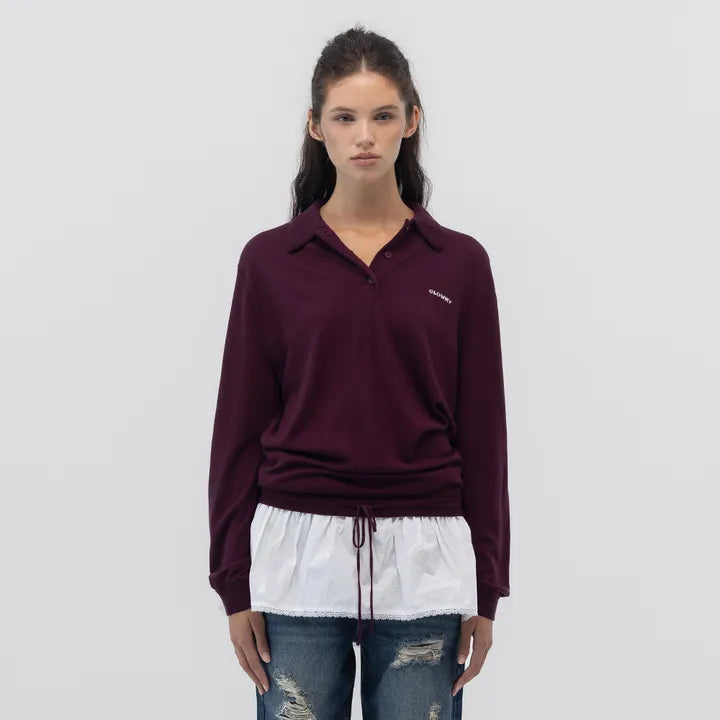 [GLONY] Nest Polo Mini Dress Wine (MEOVV Anna wear) GLONY  DKshop