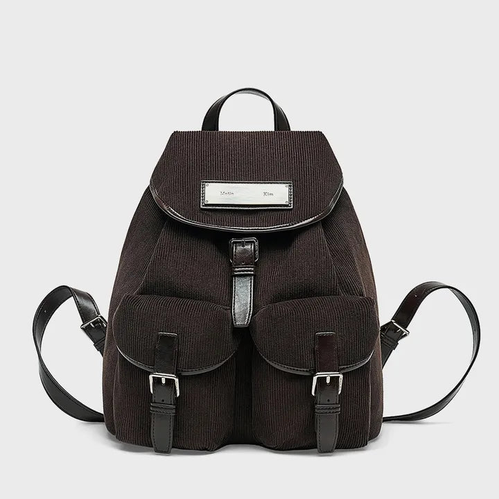 [Matin Kim] DOUBLE POCKET CORDUROY BACKPACK Matin Kim  DKshop