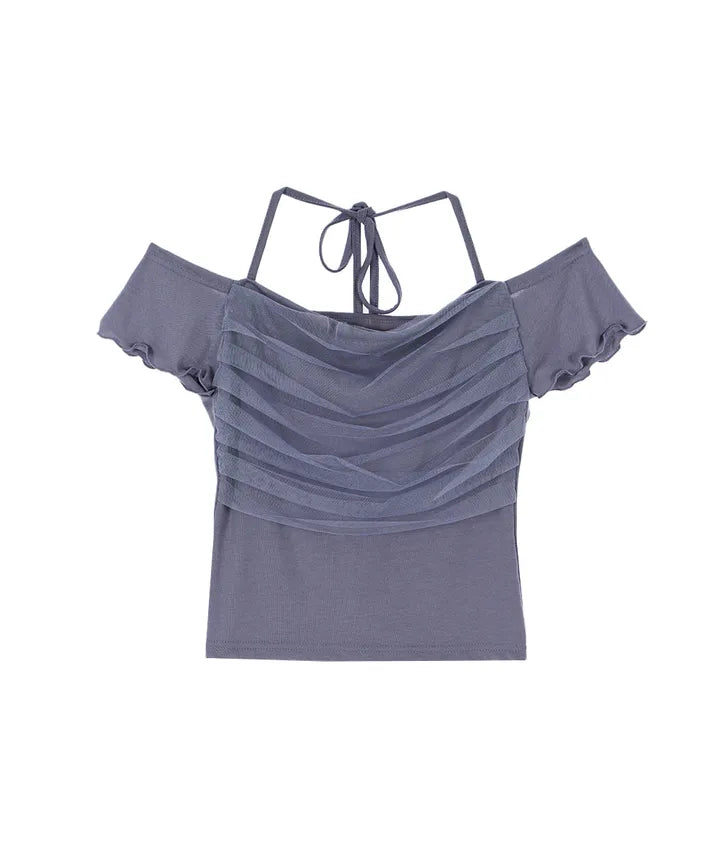 [aespa ningning WEAR] NOT YOUR ROSE Sha Layered Halter T-shirt NOT YOUR ROSE  DKshop