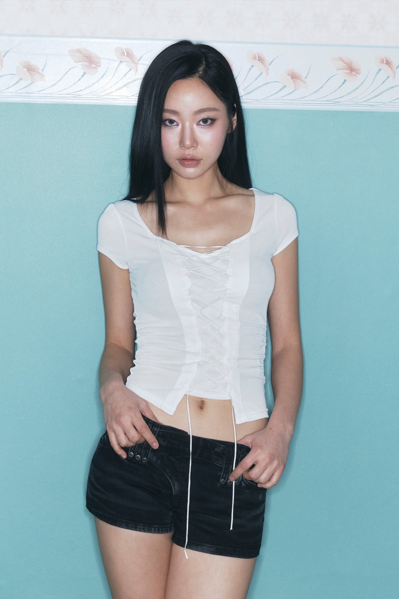 PLEASENOFOLLOW Corset Short Sleeve Top PLEASENOFOLLOW  DKshop
