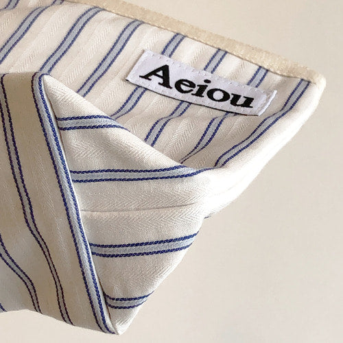 Aeiou Basic Pouch (M size) Cotton Blue Line Aeiou  DKshop