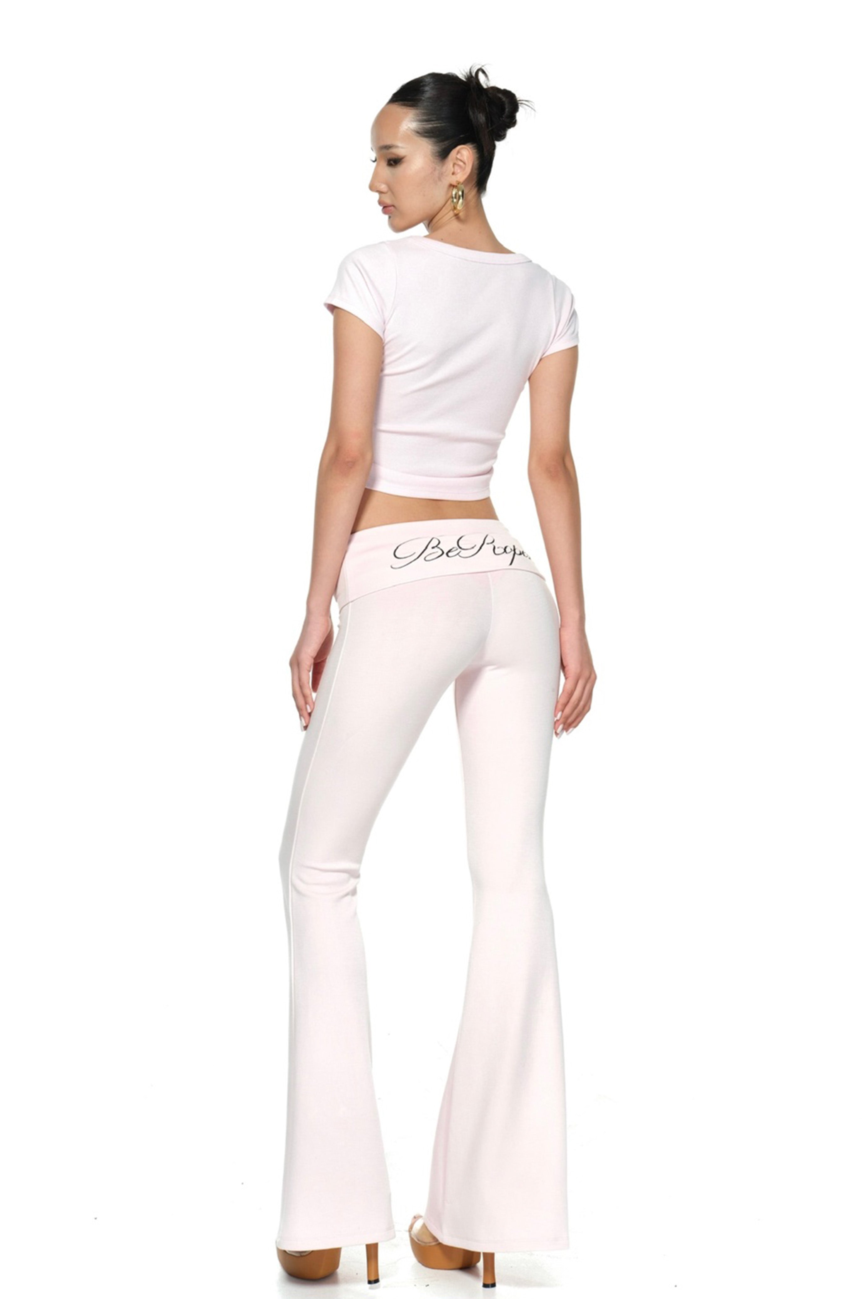 lopezz Fold-Over Flare Leggings 3 colors lopezz  DKshop