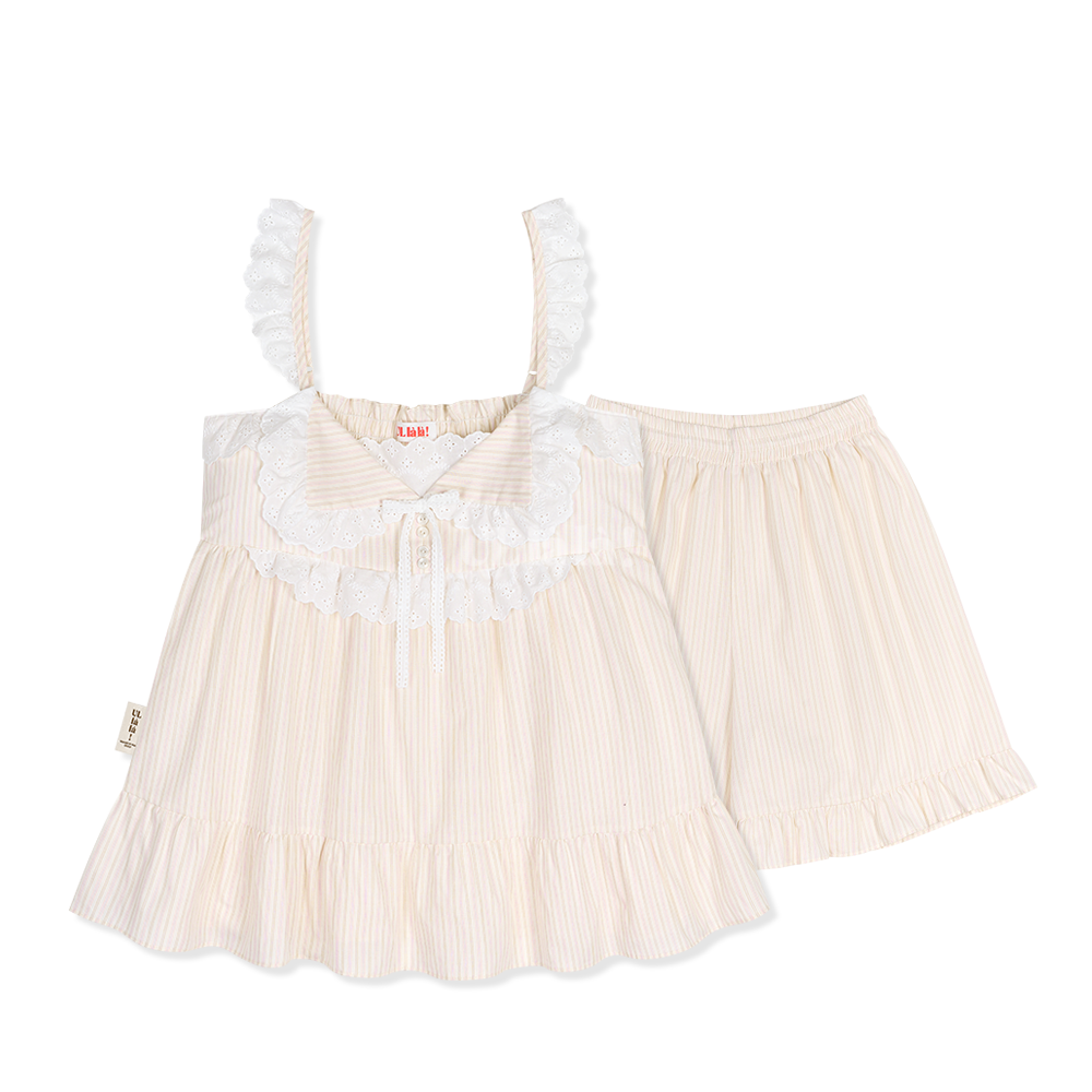 [ULLALA] Magaille Beige Sleeveless Pajama Set (40s Cotton) ULLALA  DKshop