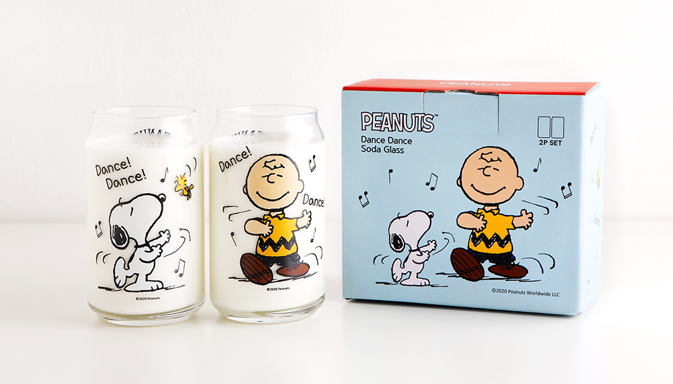 Peanuts Snoopy Dance Dance Glass 2P Set